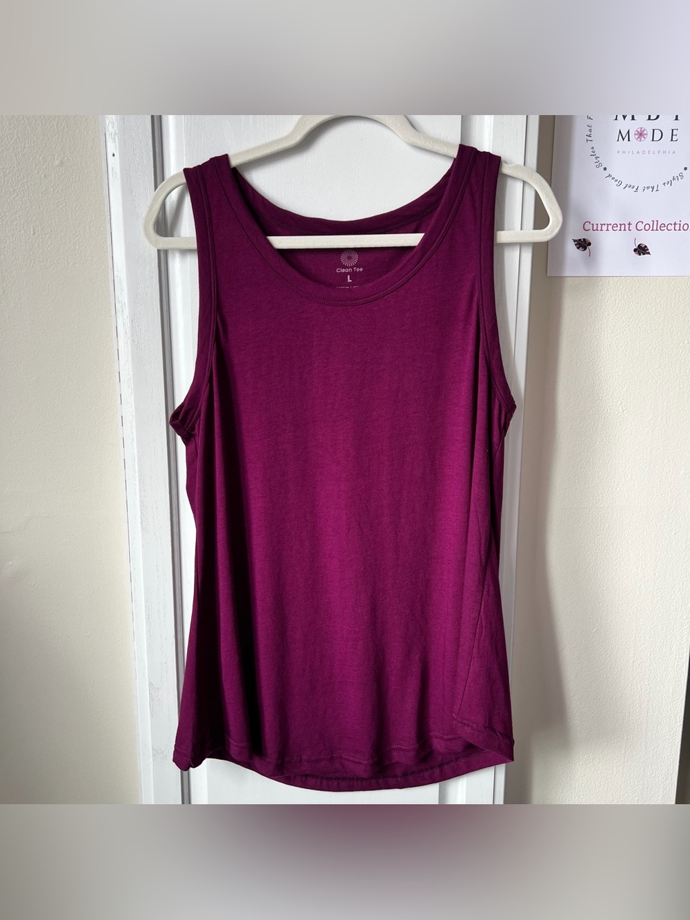 Clean Tee Factory Women's Berry Flowy Tank Top.